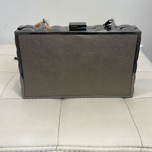 Box frame pewter clutch (nwt) - Picture 1 of 4